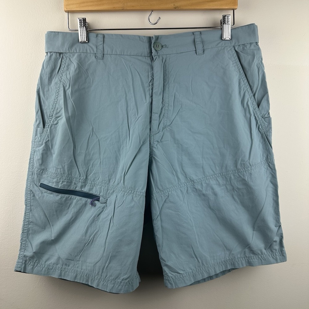 Patagonia Sandy Cay Shorts Mens Large 34 Aqua Blue 9" Nylon Lightweight 82127